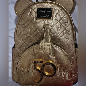 Loungefly Gold 50th Anniversary limited edition Backpack NWT with real gold
